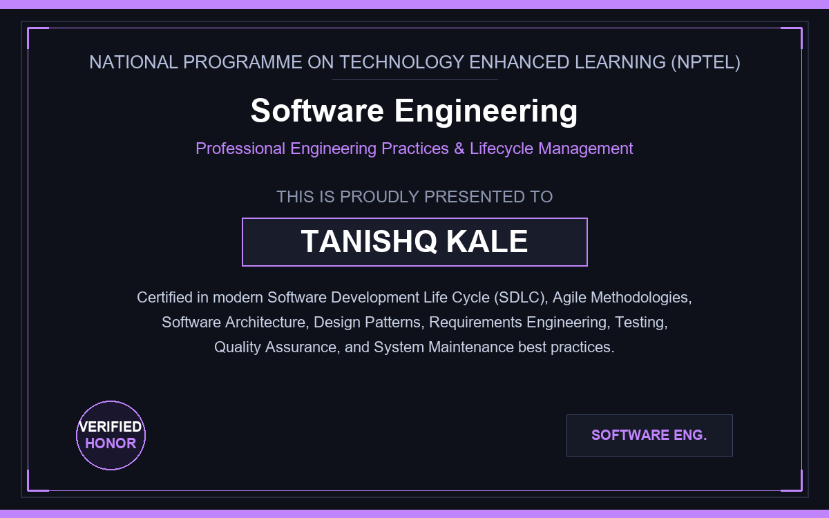 Tanishq Kale | AI Engineer & Developer